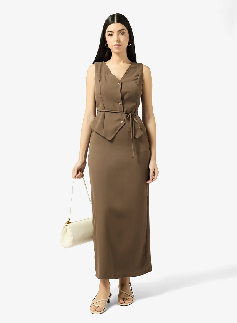 ELLA  Vest With Column Skirt Set for Women | Best Price UAE